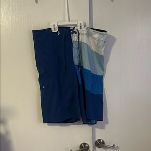 Volcom Blue and White Board Shorts